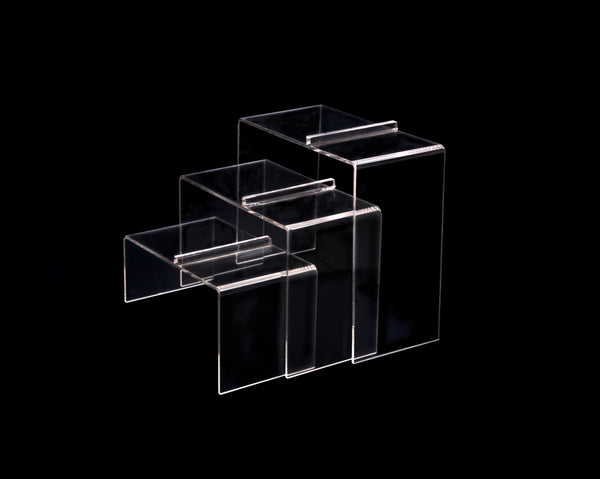 SET OF 3 SHOE RISERS, CLEAR (ACC-1210C/CL)