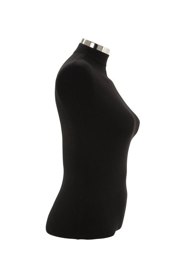 FEMALE BODY FORM PLUS SIZE W/CHROME NECK (PL1), BLK (BFF-PL1/BK)