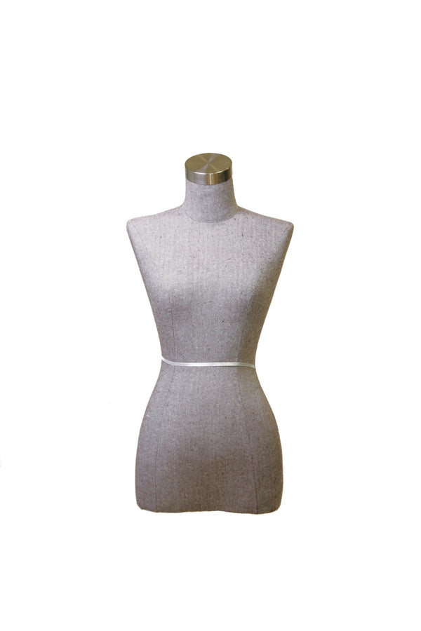 FEMALE 1/2 BODY FORM - SUIT FABRIC BROWN HERRINGBONE (BFF-XG1/SUBRN)