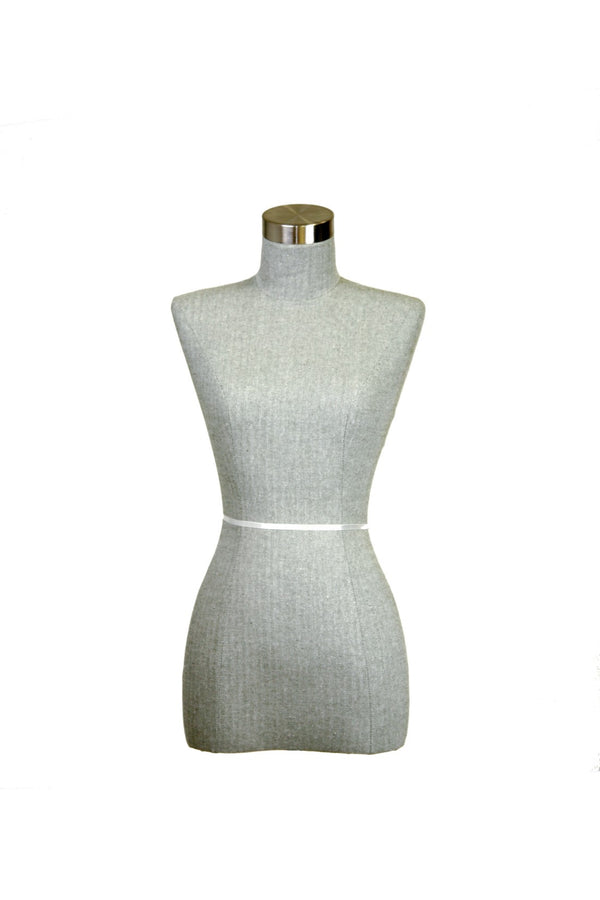 FEMALE 1/2 BODY FORM - SUIT FABRIC PALE GREEN HERRINGBONE (BFF-XG1/SUGRN)