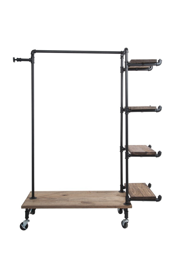 Single Rack With 4 Wood Shelves (IND-R4)