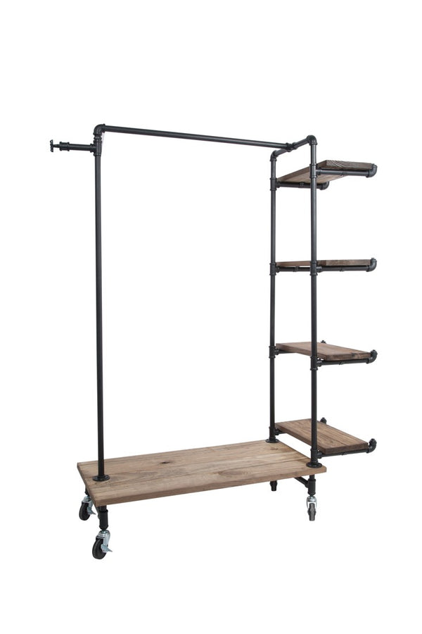 Single Rack With 4 Wood Shelves (IND-R4)