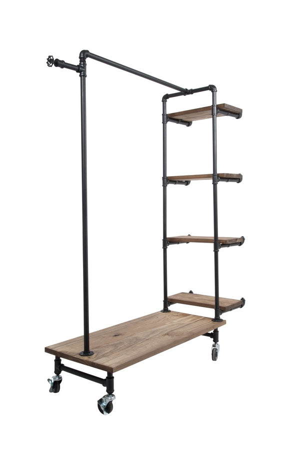 Single Rack With 4 Wood Shelves (IND-R4)