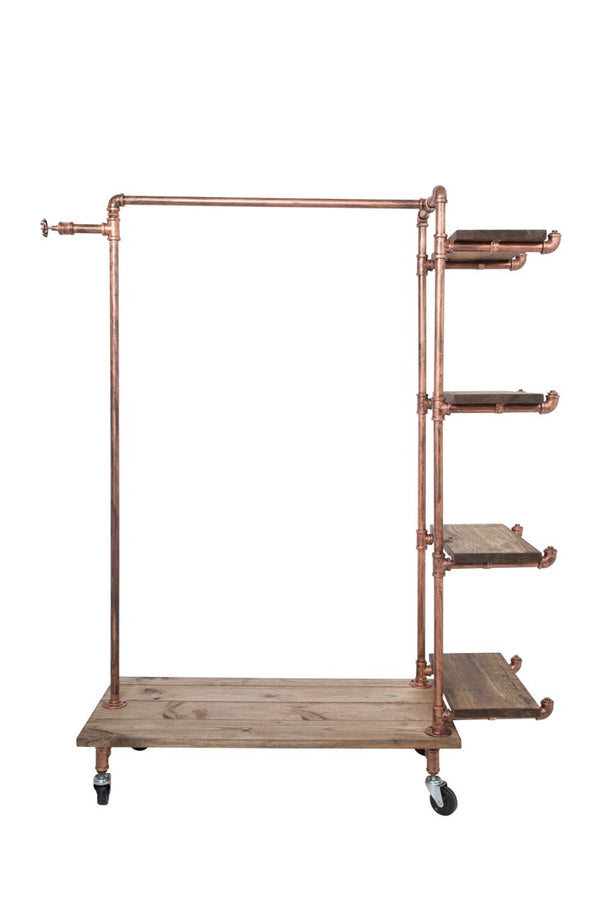 Single Rack With 4 Wood Shelves (IND-R4)