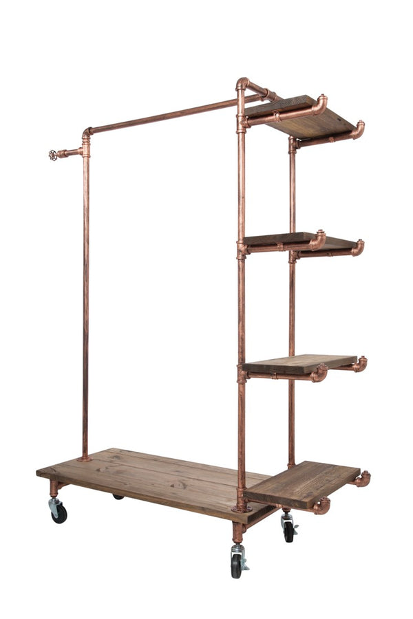 Single Rack With 4 Wood Shelves (IND-R4)