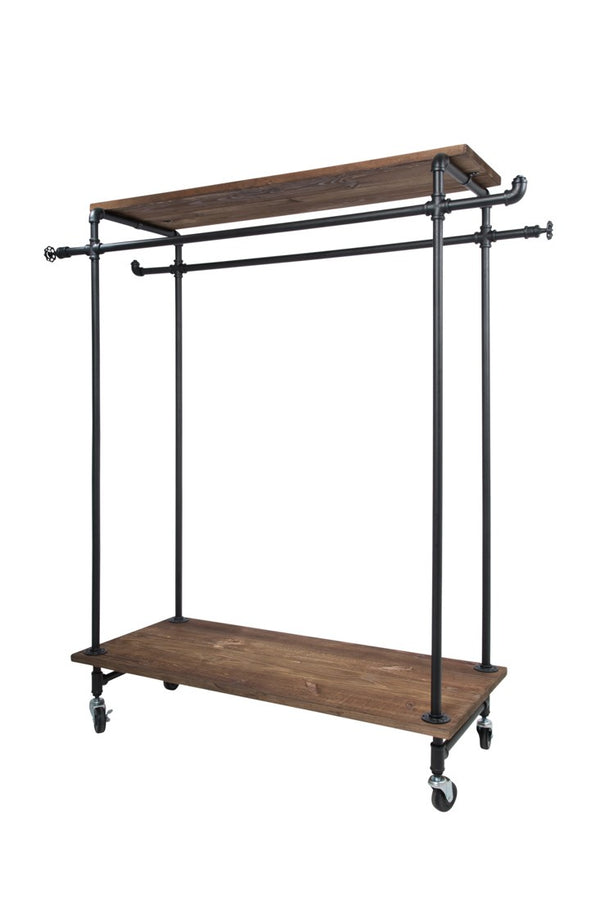 Double Sized Rack With 4 Wood Top & Base (IND-R5)