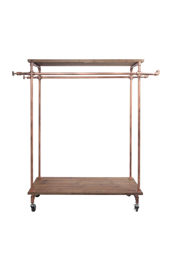 Double Sized Rack With 4 Wood Top & Base (IND-R5)