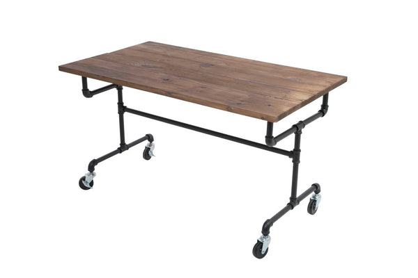 Small Industrial Table W/ Wood Top (IND-TABLE-S)