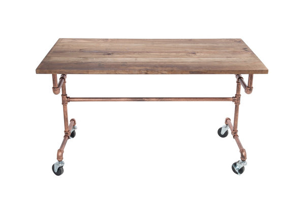 Small Industrial Table W/ Wood Top (IND-TABLE-S)