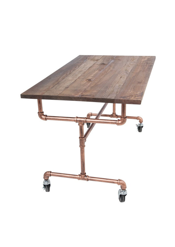 Small Industrial Table W/ Wood Top (IND-TABLE-S)