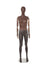 FEMALE BROWN LEATHERETTE EGG MANNEQUIN W/ BROWN WOOD ARMS (MAF-ARM2-1/BRLE)