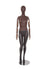 FEMALE BROWN LEATHERETTE EGG MANNEQUIN W/ BROWN WOOD ARMS (MAF-ARM2-2/BRLE)