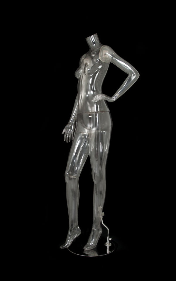 FEMALE HEADLESS CLEAR MANNEQUIN (MAF-CL1-101-N)