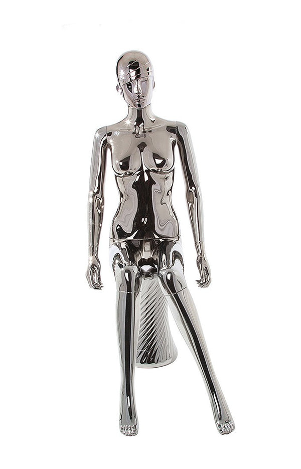 PLASTIC SITTING FEMALE MANNEQUIN (120) (MAF-P2-420/BLCH)