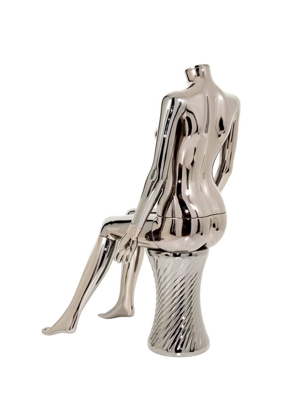 PLASTIC SITTING FEMALE MANNEQUIN (120) (MAF-P2-420/BLCH)