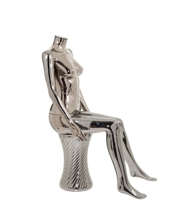 PLASTIC SITTING FEMALE MANNEQUIN (120) (MAF-P2-420/BLCH)