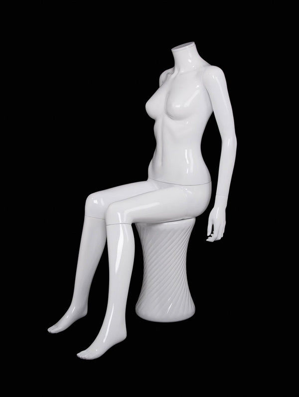PLASTIC SITTING FEMALE MANNEQUIN (120) (MAF-P2-420)