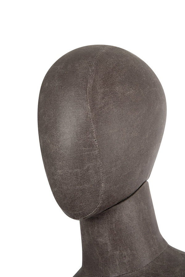 MIXED FABRIC MANNEQUINS MATTE BLACK WITH BLACK LEATHERETTE W/ REMOVABLE HEAD (MAF-S2-107/BLLE)