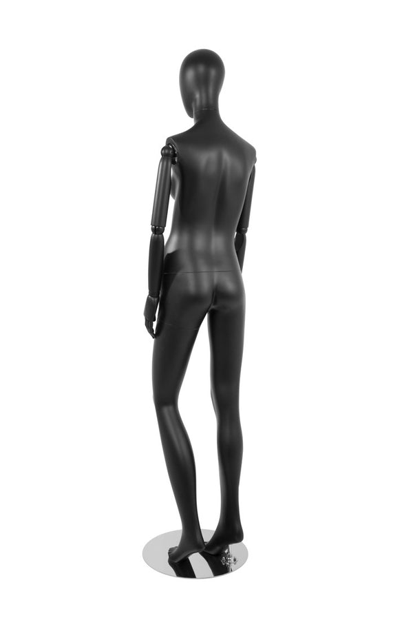 FEMALE MANNEQUIN W/ WOOD ARMS (MAF-S2-ARM1/BB)