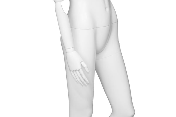 FEMALE MANNEQUIN W/ WOOD ARMS (MAF-S2-ARM1/WW)