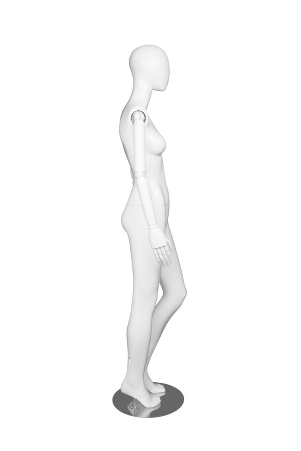 FEMALE MANNEQUIN W/ WOOD ARMS (MAF-S2-ARM1/WW)