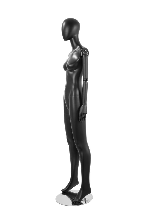 FEMALE MANNEQUIN W/ WOOD ARMS (MAF-S2-ARM2/BB)