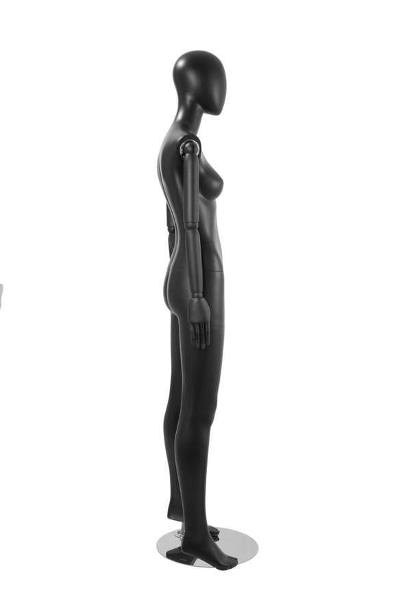 FEMALE MANNEQUIN W/ WOOD ARMS (MAF-S2-ARM2/BB)