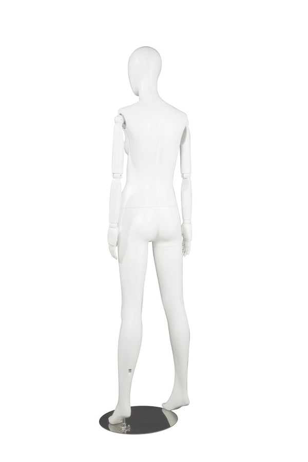 FEMALE MANNEQUIN W/ WOOD ARMS (MAF-S2-ARM2/WW)