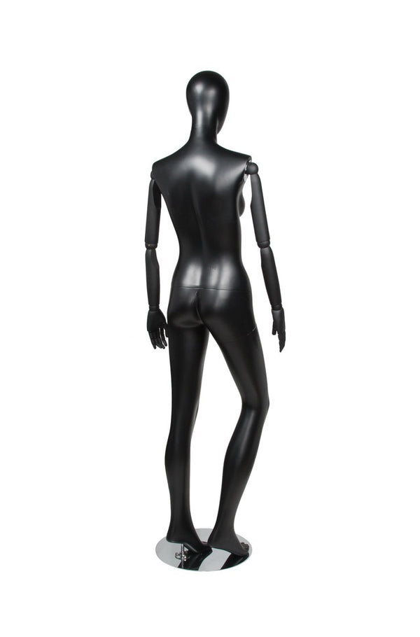 FEMALE MANNEQUIN W/ WOOD ARMS (MAF-S2-ARM3/BB)