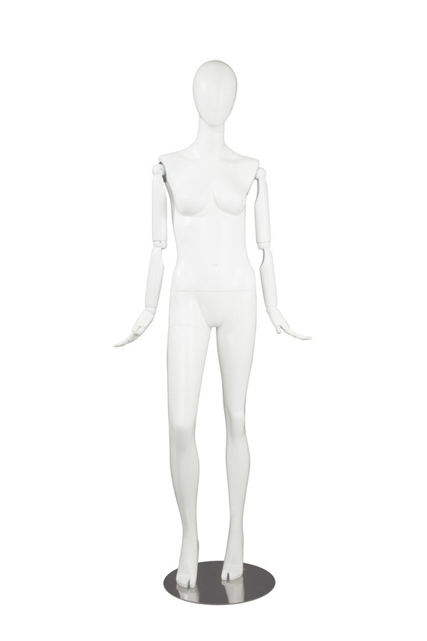 FEMALE MANNEQUIN W/ WOOD ARMS (MAF-S2-ARM3/WW)