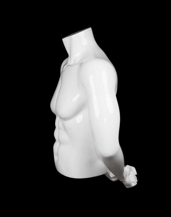 MALE 1/2 MUSCULAR TORSO W/ARMS (MAM-A4-3505/SWHT)