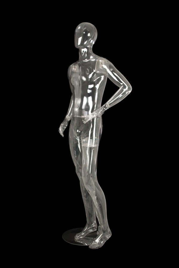 MALE EGG FACE CLEAR MANNEQUIN (MAM-CL2-EGG2-A)