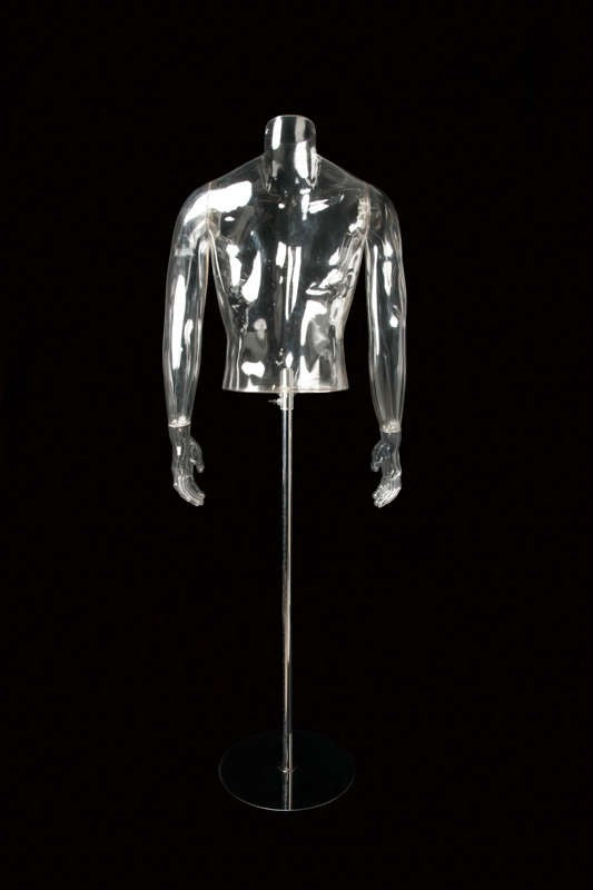 MALE CLEAR 1/2 TORSO (001) W/ ARMS & BASE (MAM-CL4-001/CL)
