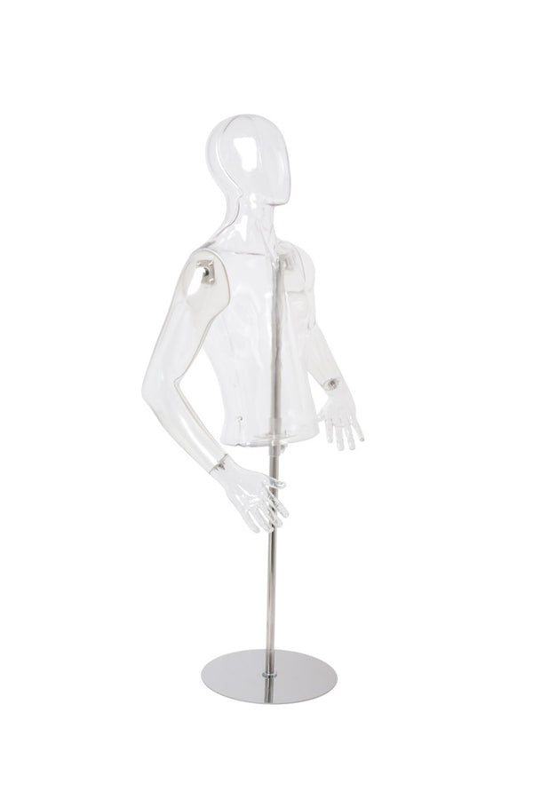 MALE EGG FACE CLEAR 1/2 TORSO W/ ARM (EGG2) (MAM-CL4-EGG2-A)