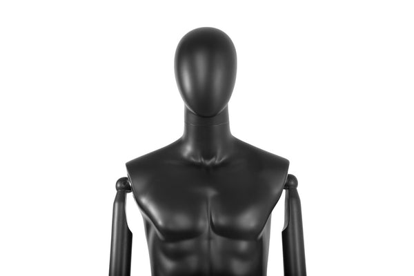MALE  MANNEQUIN W/ WOOD ARMS (MAM-S2-ARM2/BB)