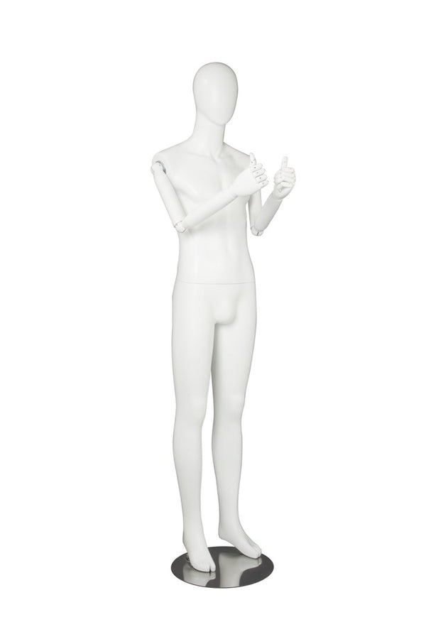 MALE  MANNEQUIN W/ WOOD ARMS (MAM-S2-ARM2/WW)