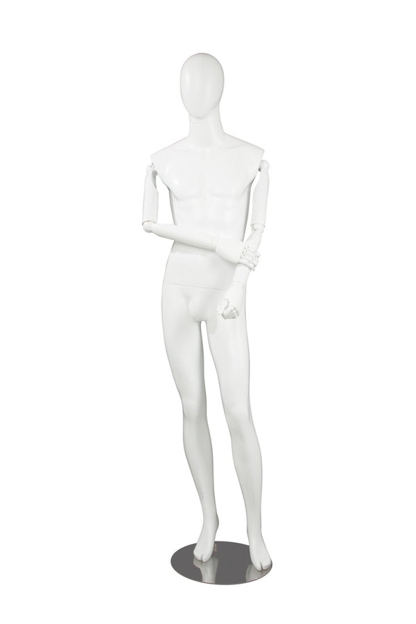 MALE  MANNEQUIN W/ WOOD ARMS (MAM-S2-ARM3/WW)