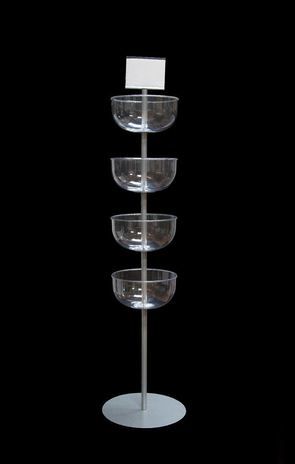 4-TIER ACRYLIC DISPLAY W/ SIGN HOLDER (R-4Tier/acry)