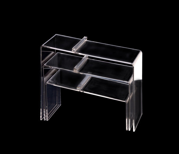 SET OF 3 SHOE RISERS, CLEAR  (ACC-1210C/CL)