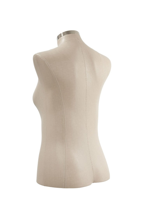 FEMALE BODY FORM PLUS SIZE W/CHROME NECK (PL1), PU LINEN (BFF-PL1/PULN)