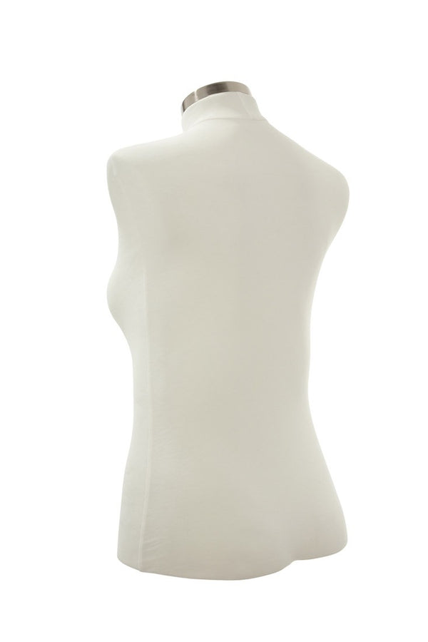 FEMALE BODY FORM PLUS SIZE W/CHROME NECK (PL1), WHITE (BFF-PL1/WH)