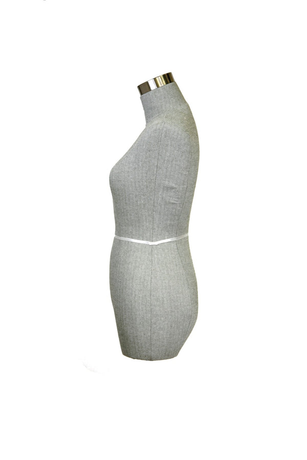 FEMALE 1/2 BODY FORM - SUIT FABRIC PALE GREEN HERRINGBONE (BFF-XG1/SUGRN)