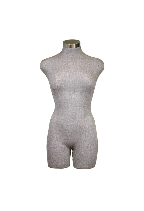 FEMALE 3/4 BODY FORM - SUIT FABRIC BROWN HERRINGBONE (BFF-XG2/SUBRN)