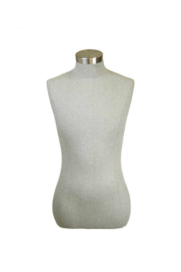 MALE 1/2 BODY FORM - SUIT FABRIC PALE GREEN HERRINGBONE (BFM-XG1/SUGRN)