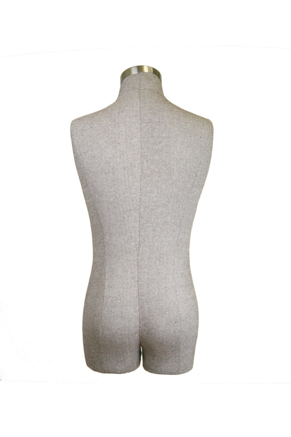 MALE 3/4TORSO BODY FORM - SUIT FABRIC BROWN HERRINGBONE (BFM-XG2/SUBRN)