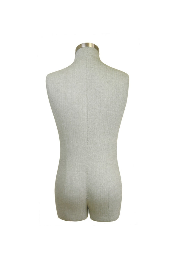 MALE 3/4 BODY FORM - SUIT FABRIC PALE GREEN HERRINGBONE (BFM-XG2/SUGRN)