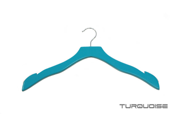 17" TOP WOOD HANGER W/ NEW NOTCH (HWT-V17/TURQ)