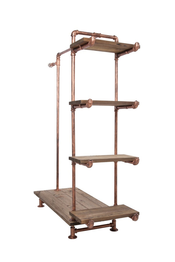 Single Rack With 4 Wood Shelves (IND-R4)