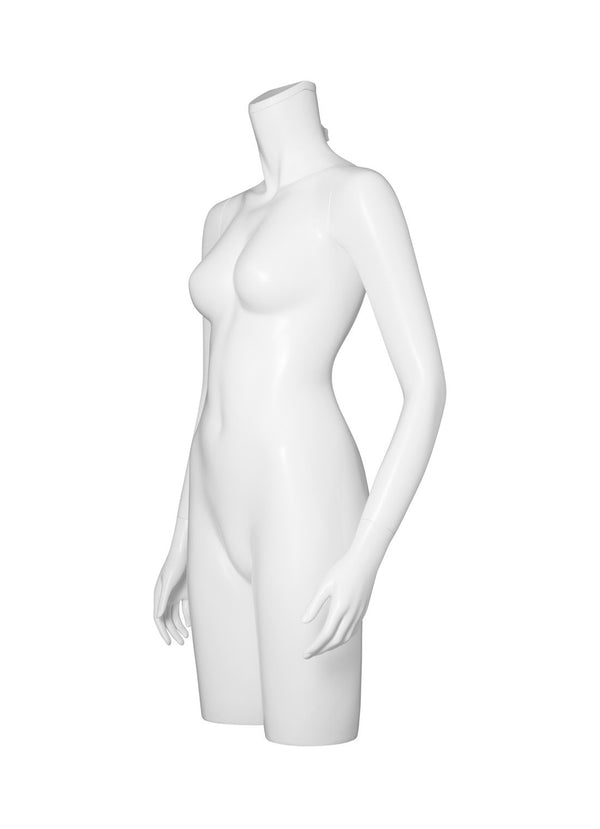 3/4 FEMALE W/ARMS MANNEQUIN (MAF-A4-3304/WHT)