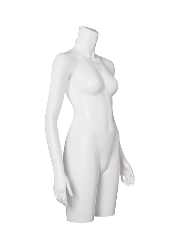 3/4 FEMALE W/ARMS MANNEQUIN (MAF-A4-3304/WHT)